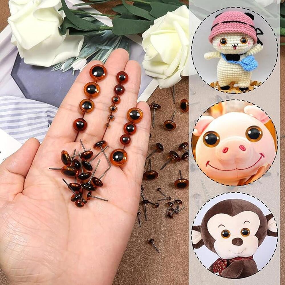 TOAOB 100pcs Yellow Glass Eyes Kits